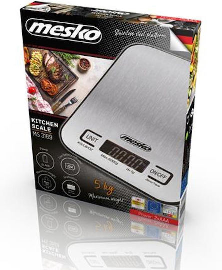 Mesko Cantare De Bucatarie Digitală Până La 5kg Inox
