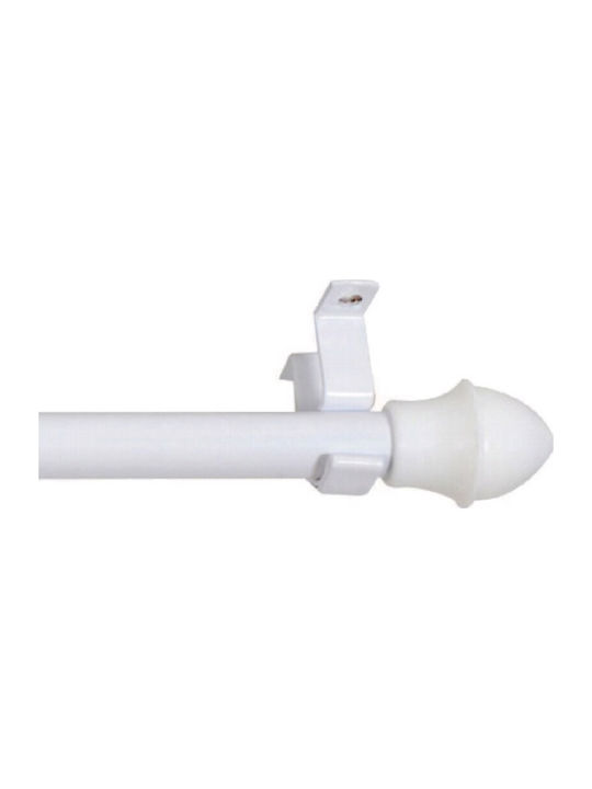 Import Hellas Extendable Metallic Curtain Pole Briz-Briz Single Diameter 12mm Length 85-135cm White