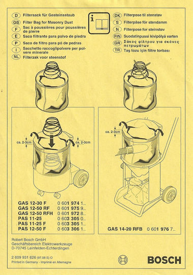 Bosch Filters Electric Vacuum Compatible with Bosch