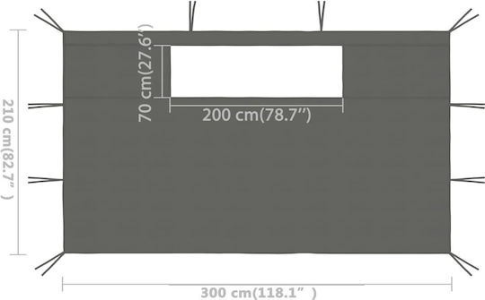 vidaXL Laterale pentru chioșc cu ferestre 2buc antracit Lateral pentru chioșc Gri cu acoperire PVC 2.1x4.5m