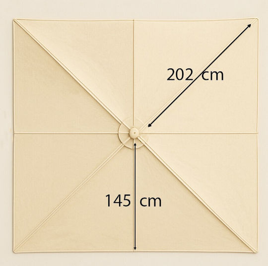 Lianos Плат за подмяна на чадър Бял 3x3m