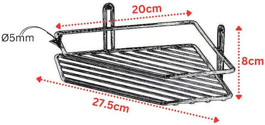 Tekno-Tel 455.ES071 Ecke An der Wand montiert Badezimmerregal Inox 27.5x20x8cm Silber