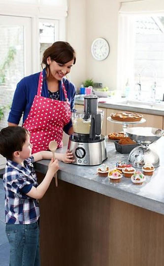 Philips Avance Collection Multifunctional Food Processor 1000W with Pot 3.4lt and Jug Blender Silver