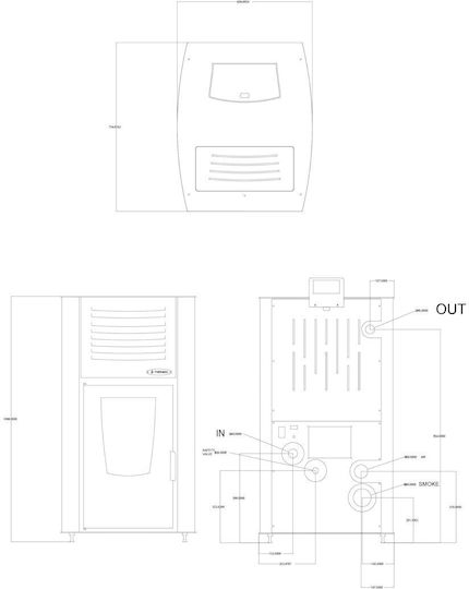 Thermiki 33 Hydro Șemineu pe peleți Radiator 33.11kW Roșu