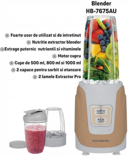 Hausberg Hausberg Blender with Plastic Jug 1 Litre 1000W Gold