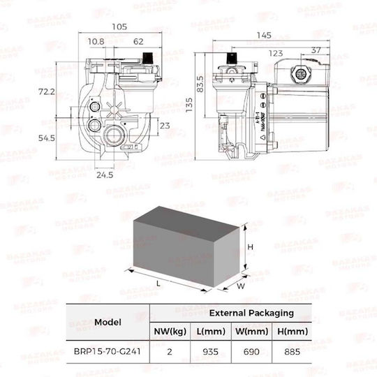 Leo Group BRP G241 15/5.3 Zirkulationspumpe