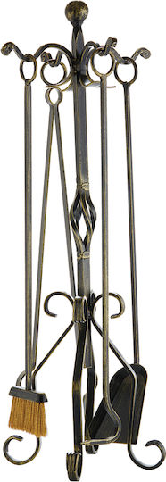 Zogometal Fireplace Tool Set with Stand Holder Black