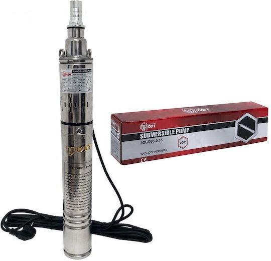 Pompa submersibilă Ddt 3qgd1.1 1.1 kW din oțel inoxidabil, diametru 75 mm
