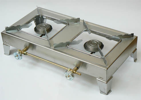 Calfer Gas ΕΛΙ-200 Επιτραπέζια Εστία Υγραερίου Διπλή Inox
