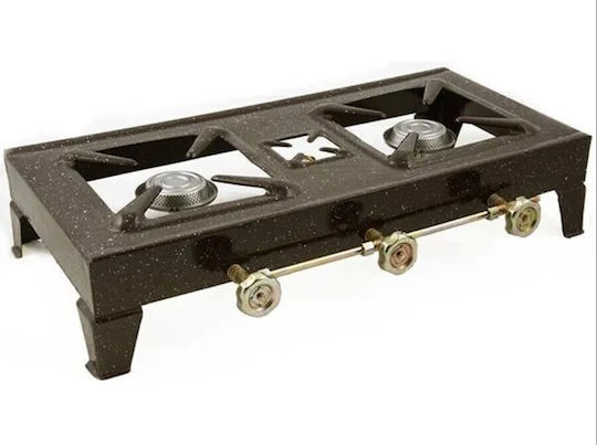 Calfer Gas ELV-250 Liquid Gas Countertop Triple Burner Black