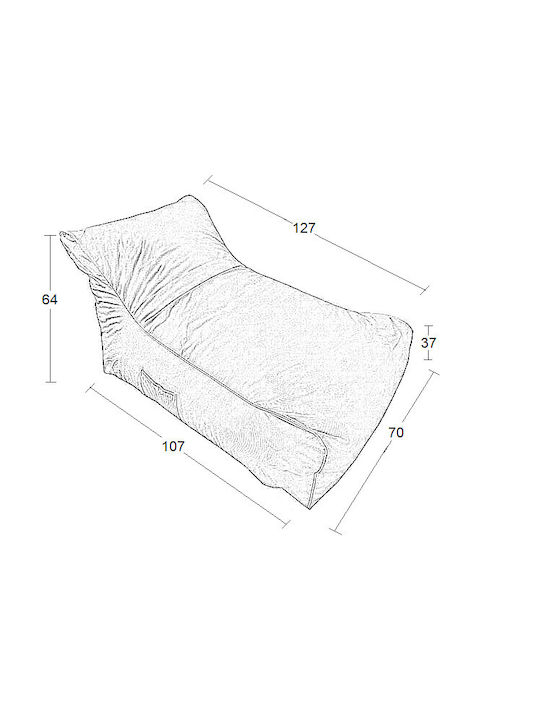 Bean Bag Chair Sunbed Waterproof Derek Cappuccino 70x106x67cm