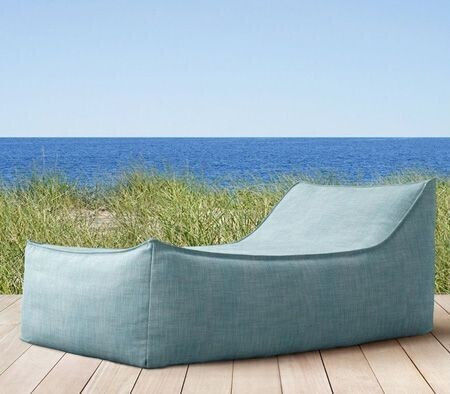 Πουφ Ξαπλώστρα Αδιάβροχη Luxury Irida Λευκό 190x80x70cm