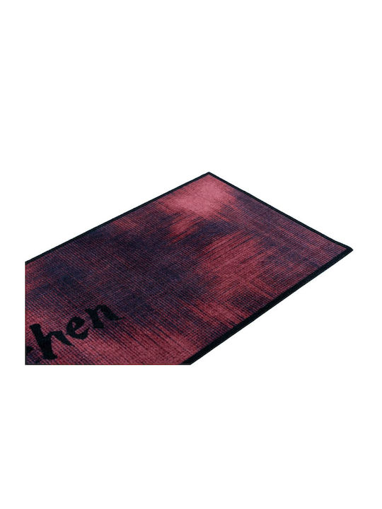 Sdim Kitchen Küchenmatte für den Flur mit rutschfestem Unterlage Burgundy 50x150εκ.