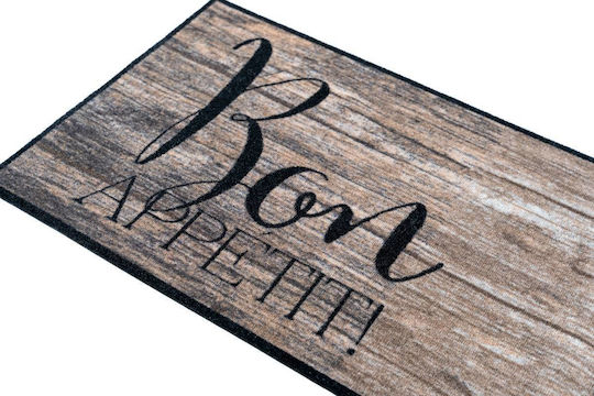 Sdim Wood Bon Appetit Kitchen Mat Runner with Anti-slip Underlay Brown 50x150εκ.