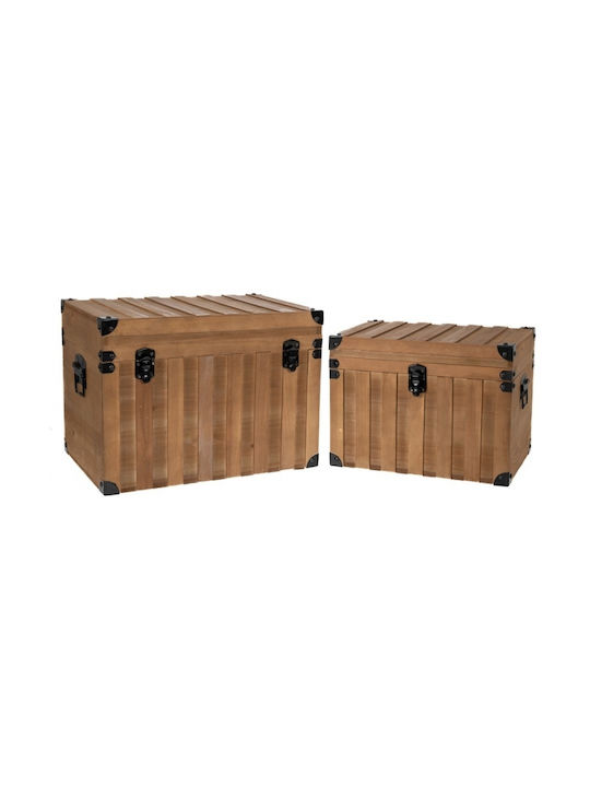 Iliadis Σετ Μπαούλα Ξύλινα 2τμχ 34.5x25x25.5εκ. Καφέ