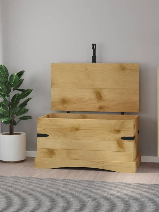 vidaXL Διακοσμητικό Μπαούλο Ξύλινο Μπεζ 91x49.5x47εκ.