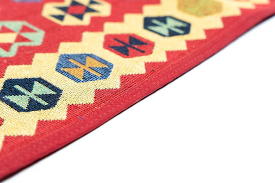 Sdim Baumwoll-Küchenmatte Rutschfeste Basis Kilim 003 Rot Gelb 50x140cm Sdim Baumwoll-Küchenmatte Rutschfeste Basis Kilim 003 Rot Gelb 50x140cm