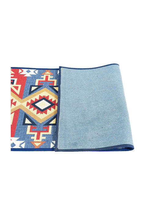 Sdim Baumwoll-Küchenmatte Rutschfeste Basis Kilim 003 Rot Gelb 50x140cm