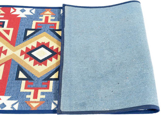 Covoraș de bucătărie din bumbac Sdim, bază antiderapantă, Kilim 003, roșu galben, 50x140 cm