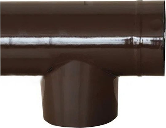 T-Rohr Rauchrohrverbindung Emaille 120mm Braun