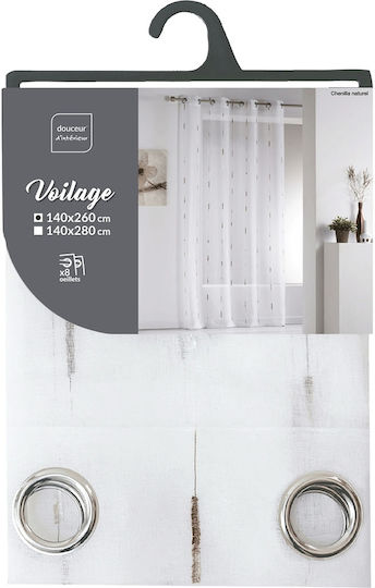 Curtain with Grommets L-C Chenilla Natural 140x260cm