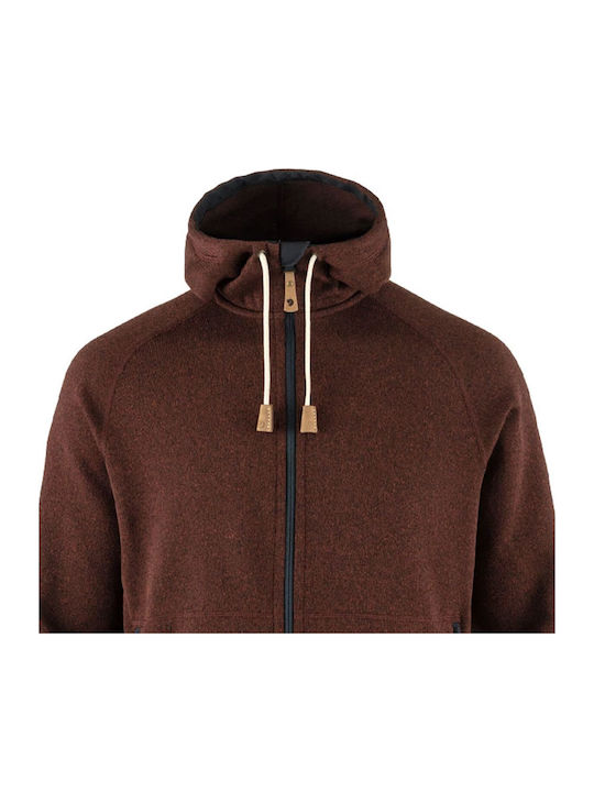 Herren Fleecejacke mit Kapuze Rot
