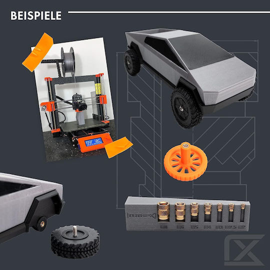 Set 50 Messing-Einsätze M5x5,8mm Gewindeeinsätze Kunststoffteile 3D-Drucker