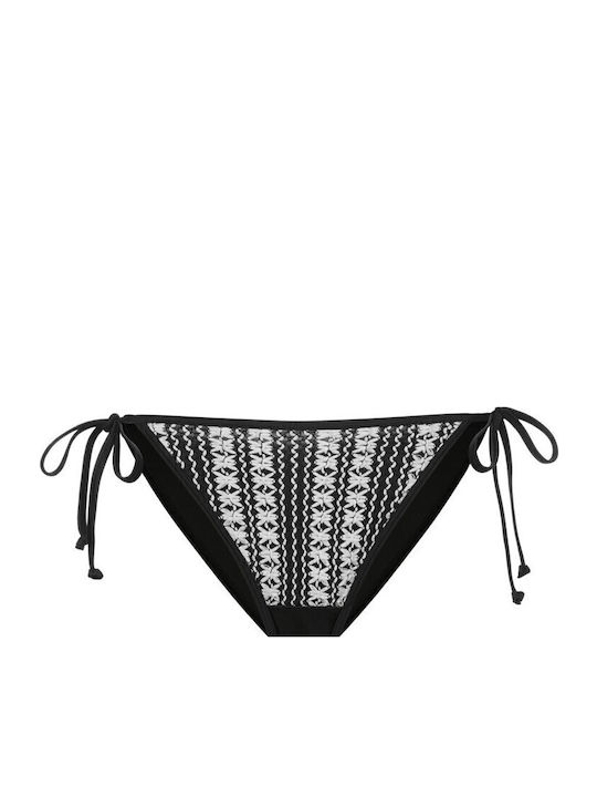 Bikini Slip with Laces Black