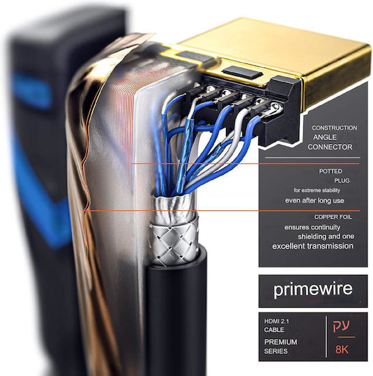 Cablu HDMI 8k @ 60 Hz Ultra Hd Cu Cabluri HDMI Unghi (90°) Lungime 3 M Dsc Dts-hd Dynamic Hdr 10+ Laptop Pc Ps5 4 3 Xbox Blu-ray Player