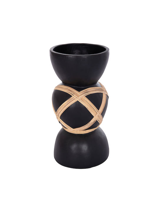 HomeMarkt Decorative Vase Maynard Black 32x32x62.5cm