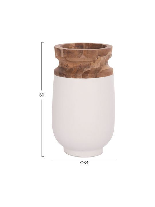 HomeMarkt Decorative Vase Linter White 34x34x60cm