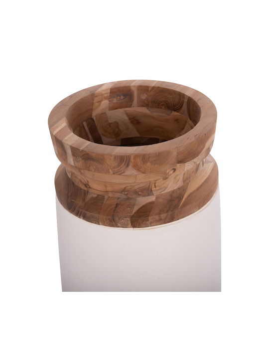 HomeMarkt Decorative Vase Linter White 34x34x60cm