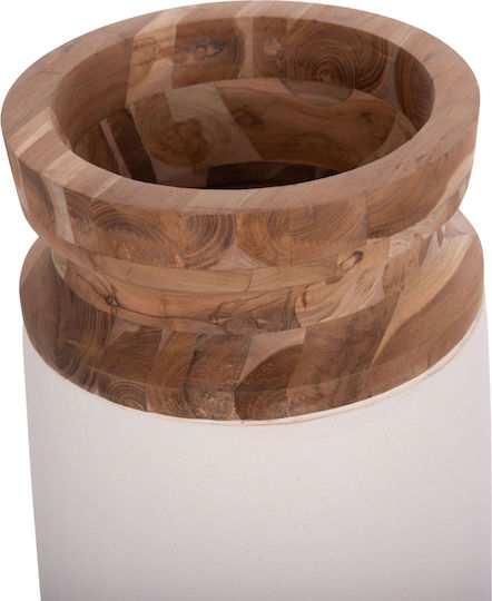 HomeMarkt Decorative Vase Linter White 34x34x60cm