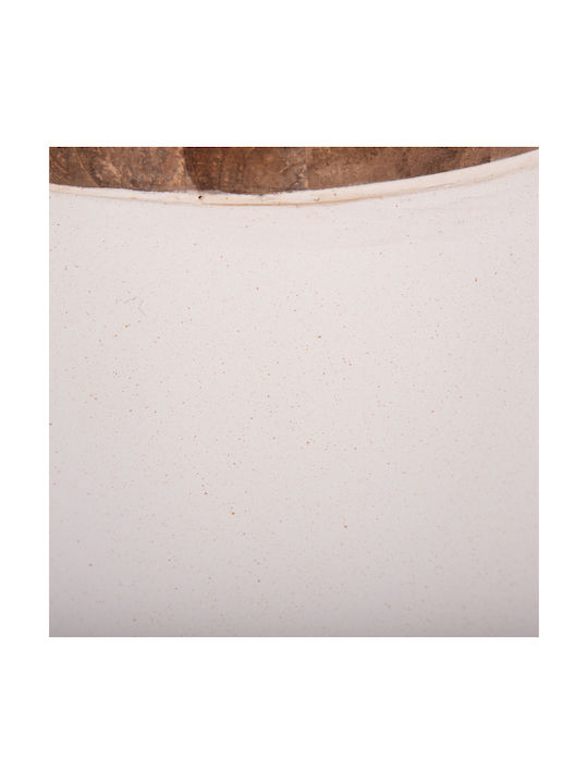 HomeMarkt Decorative Vase Linter White 34x34x60cm