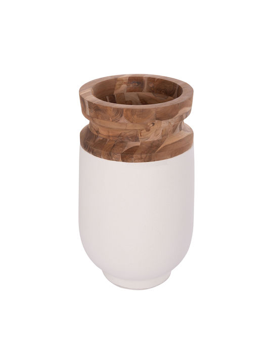 HomeMarkt Decorative Vase Linter White 34x34x60cm
