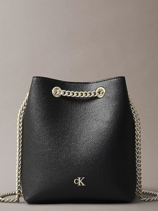 Minimal Monogram Γυναικεία Τσάντα Ώμου Μαύρη