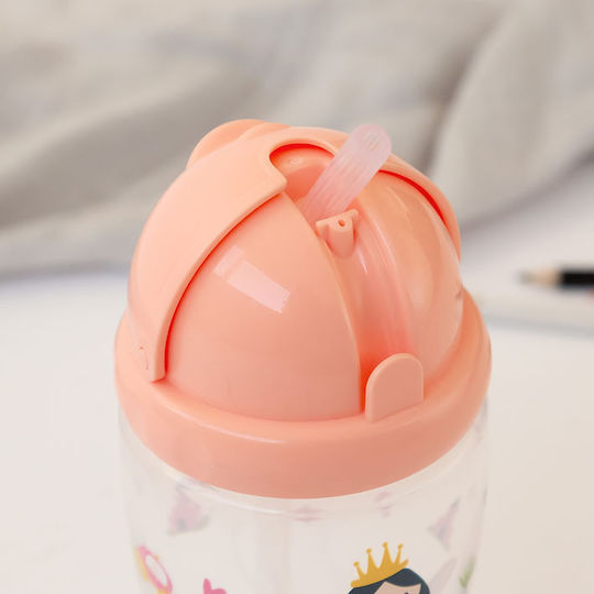 Kiokids Princess Παιδικό Παγούρι Σιλικόνης με Καλαμάκι 350ml