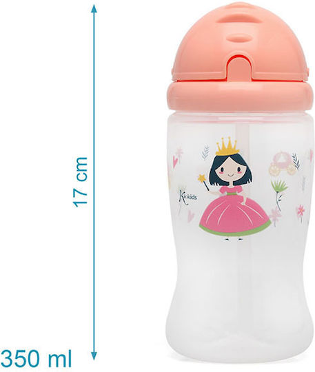 Kiokids Princess Παιδικό Παγούρι Σιλικόνης με Καλαμάκι 350ml