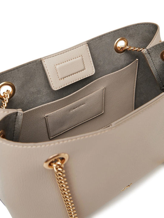 Minimal Monogram Women's Bag Shopper Shoulder Beige