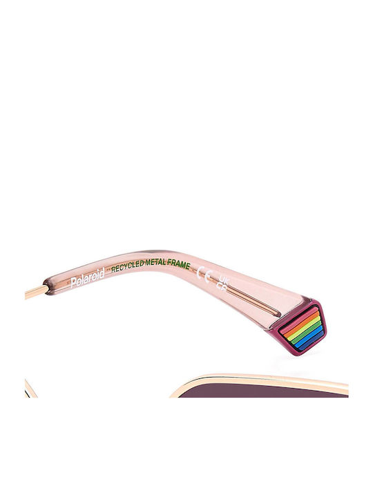 Polaroid Feminini Ochelari de soare cu Auriu Cadru și Aur Degrade Lentilă 8872