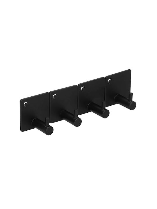 Άγκιστρο Μπάνιου Μονό με Βίδες ​4.5x4.5cm Μαύρο