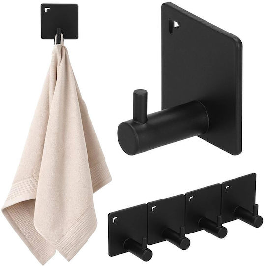 Cârlig de Baie Simplu cu șuruburi ​4.5x4.5cm Negru