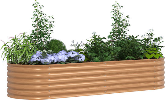 vidaXL Γλάστρα Μεταλλική Καφέ 240x80x44εκ.