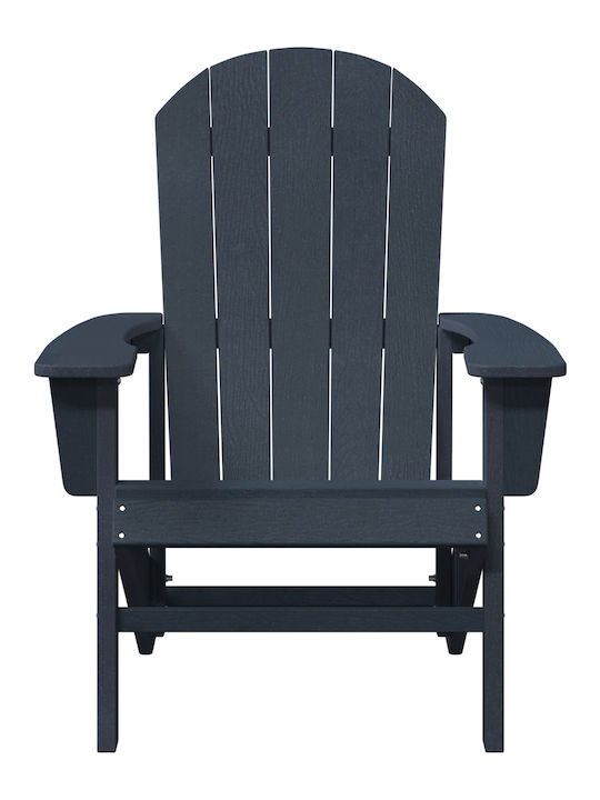 Outdoor-Stuhl Hölzernes Navy Blue 2Stück 74x58εκ.