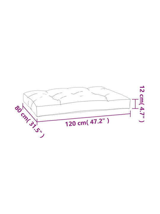 vidaXL Gray Pallet Bench Cushion 80x120cm