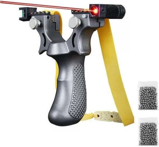 Plastic Slingshot Set Laser Set 200 Balls 10 Mm 11.5 Cm Spirit Level Silver