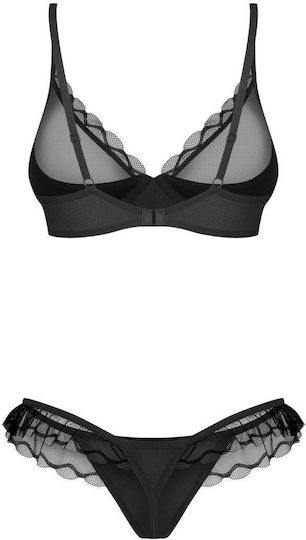 Сет от черно секси бельо Obsessive Stelisa, 2 части, Ean 5901688261705