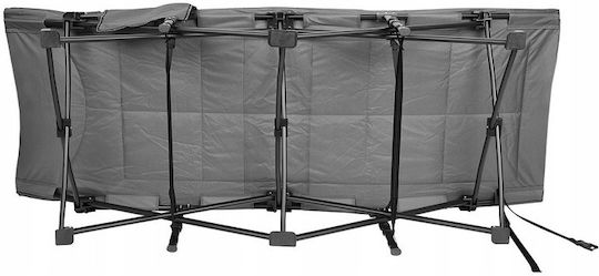 Folding Guest Bed Campaign Single Gray 190x70x37cm