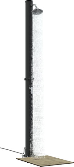 vidaXL Solar Pool Shower Made of PVC with Height 217cm Black