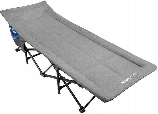 Folding Guest Bed Campaign Single Gray 190x70x37cm